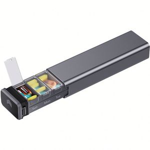Organizador Metálico Semanal de 7 Días para Almacenamiento y Transporte en Campamentos al Aire Libre, Caja Diaria de Aluminio Premium con Tapa, Estuche para Pastillas con Logotipo Personalizado - Product Image 1