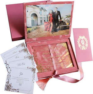 การ์ดเชิญงานแต่งงานทำจากกำมะหยี่ปกแข็งสุดหรูสีนู้ดเชิญแบบหรูหรา - Product Image 6