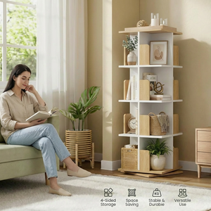 <span class=keywords><strong>ชั้น</strong></span><span class=keywords><strong>วาง</strong></span><span class=keywords><strong>หนังสือ</strong></span><span class=keywords><strong>ไม้</strong></span>เนื้อแข็งหมุนได้ 360 องศา 5 <span class=keywords><strong>ชั้น</strong></span> ประหยัดพื้นที่ สำหรับห้องนั่งเล่น ห้องนอน ห้องทำงาน ห้องเด็ก - Product Image 1