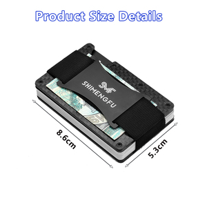 <span class=keywords><strong>Portafoglio</strong></span> da uomo minimalista sottile in fibra di carbonio in metallo <span class=keywords><strong>porta</strong></span> <span class=keywords><strong>carte</strong></span> in alluminio corto RFID blocco <span class=keywords><strong>porta</strong></span> <span class=keywords><strong>carte</strong></span> di cotone - Product Image 2