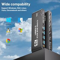 Commutateur KVM SYONG 4K60Hz USB 3.0 2x2, commutateur matriciel KVM HDMI 2.0 double moniteur pour accessoires audio et vidéo pour l'extension de l'affichage