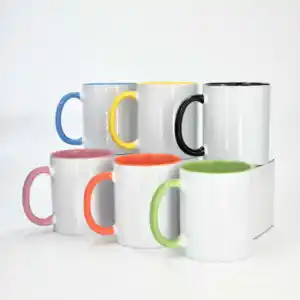 USA warehouse Sublimation blanks beer coffee 11oz Wholesale colorful Bone Ceramic Mugs With Logo Customize Bla