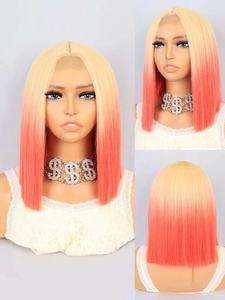 Naturel En Gros Pas Cher <span class=keywords><strong>Femme</strong></span> Perruque résistante à La Chaleur Fiber Courte Haute Couleur Bob Cheveux synthétiques perr - Product Image 5