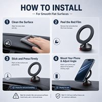 Support magnétique pour voiture en alliage d'aluminium avec rotation à 360° pour tableau de bord - Accessoires intérieurs de voiture