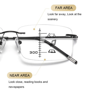 <span class=keywords><strong>Lunettes</strong></span> de Lecture <span class=keywords><strong>Progressives</strong></span> Multifocales Intelligentes Personnalisées sans Monture en Titane Anti-Lumière Bleue Hommes Femmes - Product Image 4