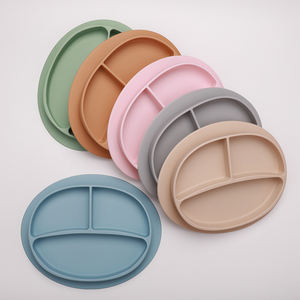 Assiette d'alimentation <span class=keywords><strong>pour</strong></span> bébé en silicone de qualité alimentaire sans BPA, personnalisée en gros, bol à ventouse, certifié CE, non toxique, vaisselle <span class=keywords><strong>pour</strong></span> enfants - Product Image 3