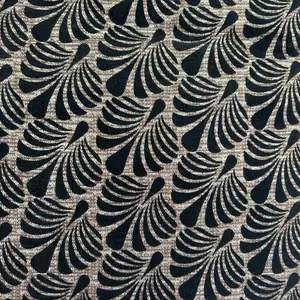 Dekorasi rumah kain Sofa cetak berkelompok kustom kain Flock kain Linen berbondong
