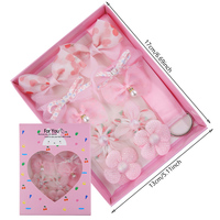 Vente chaude en mousseline de soie arc 10 photos/ensemble pince à cheveux pour enfants boîte-cadeau couleur bonbon Floral bébé pinces à cheveux ensemble printemps été
