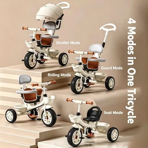 <span class=keywords><strong>Tricycle</strong></span> poussette pour enfants 3 en 1, cadre en acier haute teneur en carbone, pour les enfants de 8 <span class=keywords><strong>mois</strong></span> à 6 ans, avec poignée de poussée réglable - Product Image 2