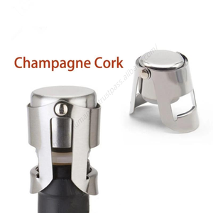 Bouchon de champagne en acier inoxydable CL358 en gros, outils de bar, bouchon de bouteille de vin mousseux, scellant à poussoir - Product Image 1