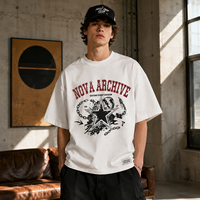 Nouveau T-shirt Streetwear Homme Oversize Personnalisé avec Logo Imprimé sur le Devant, Écologique, Respirant, 100% Coton, Vente en Gros