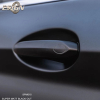 Film d'emballage de voiture en vinyle noir mat SUPER MATT BLACK OUT Autocollant et décalcomanie d'emballage auto-adhésif en vinyle de haute qualité pour voiture