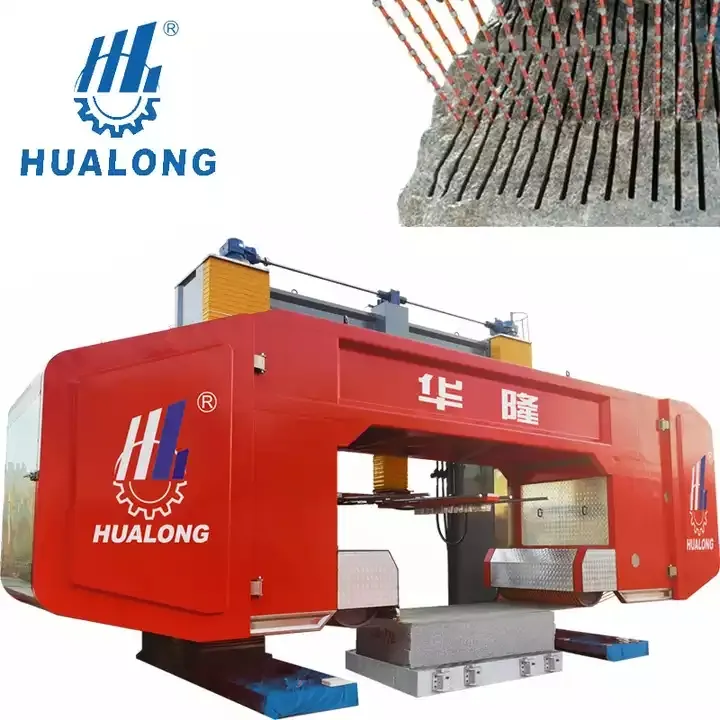 Hualong-máquina de corte de bloques de granito de mármol de China, de maquinaria CE HLMW-42U, máquina de sierra de alambre de diamante multialambre para cantera