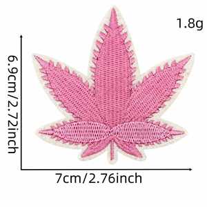 Hot Melt Adhesive Iron on Embroidered Personalized Cartoon Pink Series Mouth Cake Maple Leaf <b>Lighter</b> Patches Badges - Product Image 6
