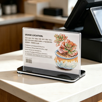 Support de brochure en acrylique transparent en forme de L, double face, pour affiches et dépliants, avec base noire, pour exposition et salon professionnel