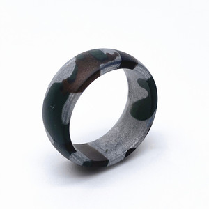 Cincin Kawin Silikon Unisex Motif Kamuflase Kotak-kotak Desain Cetak, Lembut, Gaya Pribadi untuk Pria, Laris Manis - Product Image 4
