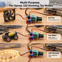 Contrôleur de vitesse de moteur CC miniature CA-105AS PWM 1.8V 3V 5V 6V 12V 24V 35V 2A 30W, régulateur de vitesse basse tension, carte de commande OEM