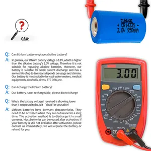 Batería de litio CR14335 2/3AA CR2/3AA, 950mAh, para medidores de utilidad, relojes, cámaras, calculadora de llaves de coche
