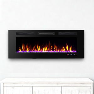 Chimenea Eléctrica de Pared con Llama Artificial, Cristal Templado Plano, 40 50 60 Pulgadas, Venta de Fábrica - Product Image 4