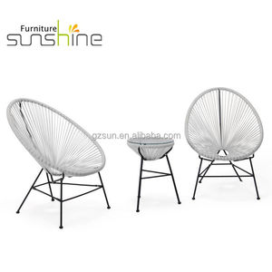 Chaise de salon en rotin moderne, tissage ovale, mobilier d'extérieur - Product Image 1