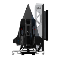 ALSEYE Özel Uzay Gemisi Şekilli Tasarım Micro ATX/ITX PC Kasası Siyah Renk Vespera-B 360 Sıvı Soğutucu Destekli