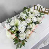 Guirlande de fleurs artificielles en soie blanche pour mariage, centre de table, chemin de table pour arche de mariage