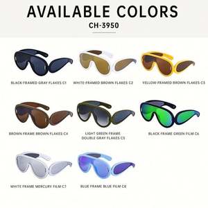 Lunettes de soleil oversize Steampunk Y2K UV400 pour femmes et hommes, style sport punk, collection 2025 - Product Image 6