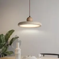 Lustre LED suspendu en travertin de style nordique moderne et rétro, en pierre naturelle, pour salle à manger et décoration intérieure, taille moyenne