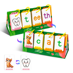 Tarjetas Educativas Personalizadas con 80 Palabras en Inglés para Niños, Aprendizaje Temprano, Interacción Padres-Hijos, Tarjetas de Escritorio con Revestimiento Artístico y Relieve - Product Image 5