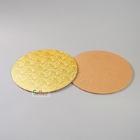 Vente en gros de grandes bases à gâteau jetables en masonite, 8-18 pouces, résistantes à la graisse, personnalisables, avec motif gaufré or et argent
