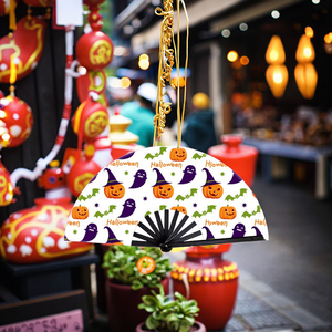 33Cm Thanh Lịch Lễ Hội Món Quà Gấp Tay Fan Hâm Mộ Thủ Công Nhựa + Vải Nylon Vải Lớn Trung Quốc/Nhật Bản Tre Thủ Công Mỹ Nghệ - Product Image 3