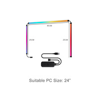 Barre lumineuse RGBIC pour moniteur PC, bande LED dynamique à changement de couleur, synchronisation USB ARGB, ruban LED pour ambiance de bureau