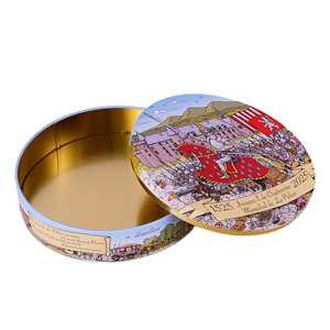 Tùy Chỉnh In Cấp Thực Phẩm Kim Loại Hộp Thiếc Vòng Container Cho Sô Cô La Kẹo Cookie Cho Quà Tặng Bao Bì - Product Image 2