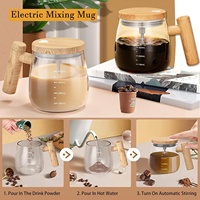 Mug auto-mélangeur électrique en verre borosilicate de haute qualité de 400 ml pour café/lait/poudre de protéines