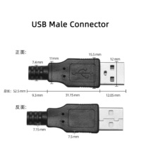 USB 2,0 macho 5 pines Mini Cable USB 0,5 M 1M 5M Cable de carga de datos trenzado para computadora Compatible para controlador PS3 REPRODUCTOR DE MP3 Das