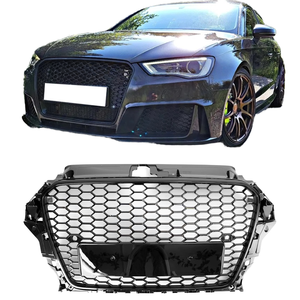 Parrilla de nido de abeja negra brillante para coche <span class=keywords><strong>A3</strong></span> S3, rejilla de malla para parachoques delantero estilo RS3 para <span class=keywords><strong>Audi</strong></span> <span class=keywords><strong>A3</strong></span> 8V S3 2013 2014 2015 2016 - Product Image 4
