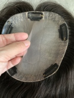 H539 Topper de cheveux naturels de 12 pouces à clipser pour couvrir les racines grises et les cheveux clairsemés pour femmes, noir naturel, expédition immédiate