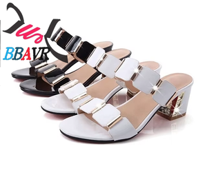 Women's Light Weight <b>Summer</b> Retro Hollow Breathable One Line Thick Heel Casual Flip Flop Sandals <b>Slippers</b> 2024 - Product Image 1