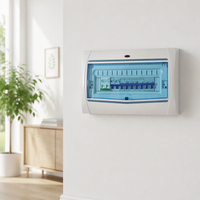 Boîtier de distribution d'alimentation modulaire Abongl série E, 220V 10A, 2-22 voies, avec couvercle en PC et base métallique, pour disjoncteurs miniatures (MCB)