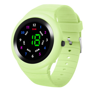 Nuovo Orologio LED <span class=keywords><strong>per</strong></span> <span class=keywords><strong>Bambini</strong></span> con Pulsante, Vetro a Specchio Rotondo, <span class=keywords><strong>per</strong></span> Studenti <span class=keywords><strong>Maschi</strong></span> e Femmine, con Display Settimanale, <span class=keywords><strong>Orologi</strong></span> Elettronici alla Moda - Product Image 2