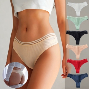 Braguitas Económicas para Mujer, Cómodas para Uso Diario, Tanga de Algodón Suave, Sexy, de Tiro Bajo, para Mujer - Product Image 1