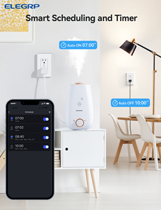 Elegrp chúng tôi tiêu chuẩn 15A tuya thông minh cắm điện thông minh trong tường Outlet Wifi tương thích với năng lượng giám sát - Product Image 3