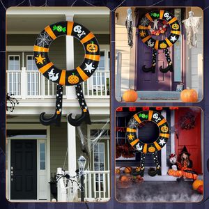 Halloween Inflatable Witch Wreath With Legs Large Size Outdoor Yard Decor PVC Material Party Decoration - Product Image 4