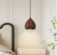 Lampe suspendue de chevet en forme de bourgeon de fleur, lampe suspendue de style Wabi-sabi japonais, lampe pour chambre principale, lampe de chambre à coucher