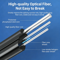 Cable de Fibra Óptica para Interiores y Exteriores G657A1 de 1, 2 y 4 Núcleos, Precio de Fábrica