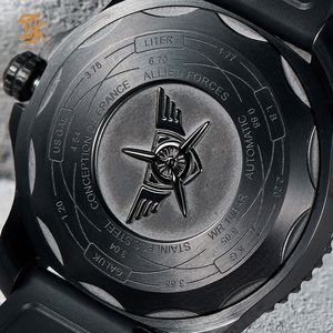 Reloj OEM GMT con Hora Mundial, Diseño de Calendario Automático, 100M Resistente al Agua, Reloj de Pulsera Mecánico de Buceo con Correa de Goma, Logotipo de Marca Personalizado de Fábrica - Product Image 4