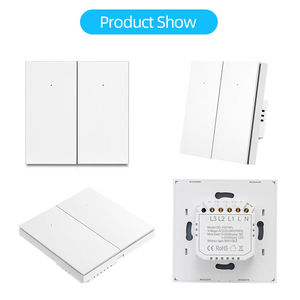 สวิตช์ไฟติดผนังมาตรฐาน EU Tuya ควบคุมไฟฟ้า 100V-250V แผงกระจก 1234 ช่อง 2 ทาง Wifi พร้อมสัญญาณ Neutral สำหรับบ้าน - Product Image 3