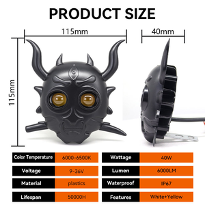 Projecteur LED haute puissance au design innovant 30W 4500lm, double couleur, accessoires pour moto, mini feux de route pour motos universelles - Product Image 5