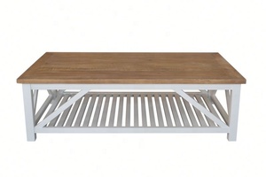 Mesa de centro rectangular para sala de estar, <span class=keywords><strong>parquet</strong></span> de madera maciza reciclada, rústica, Vintage, antigua, Provincial, francesa, 2017 - Product Image 3