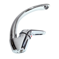 Robinet d'évier de cuisine corps en laiton et robinet de tuyau en fonte, corps en laiton à col de cygne moderne robinet de lavabo chromé